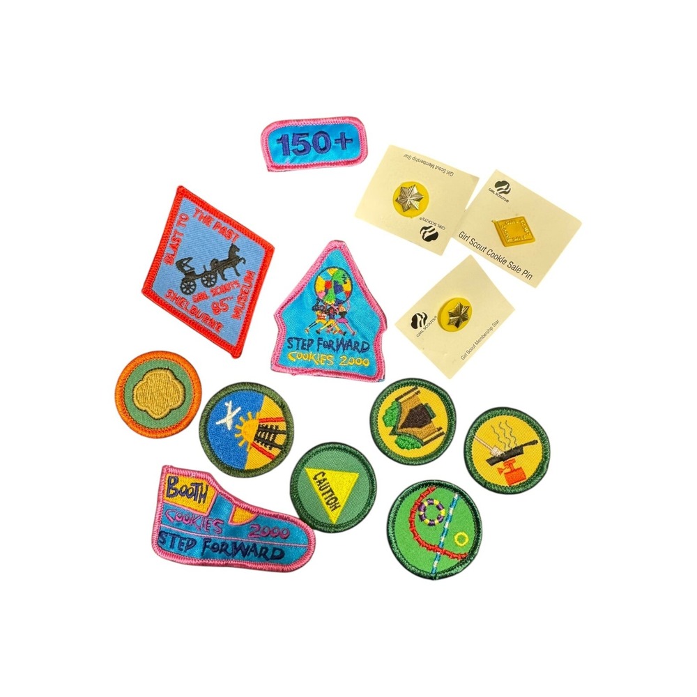 Girl Scouts Patch Pin Lot Kids OS Multi New Vintage 00s Cookies Membership Star
